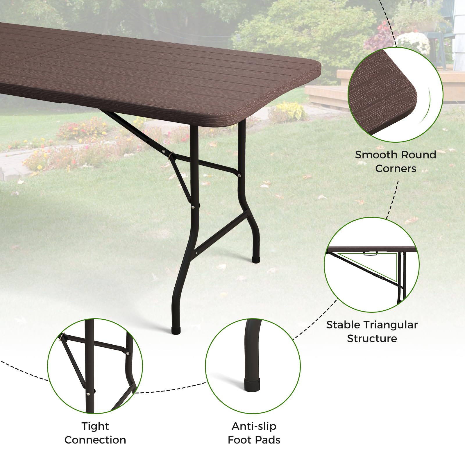 Giantex 6ft HDPE Folding Table