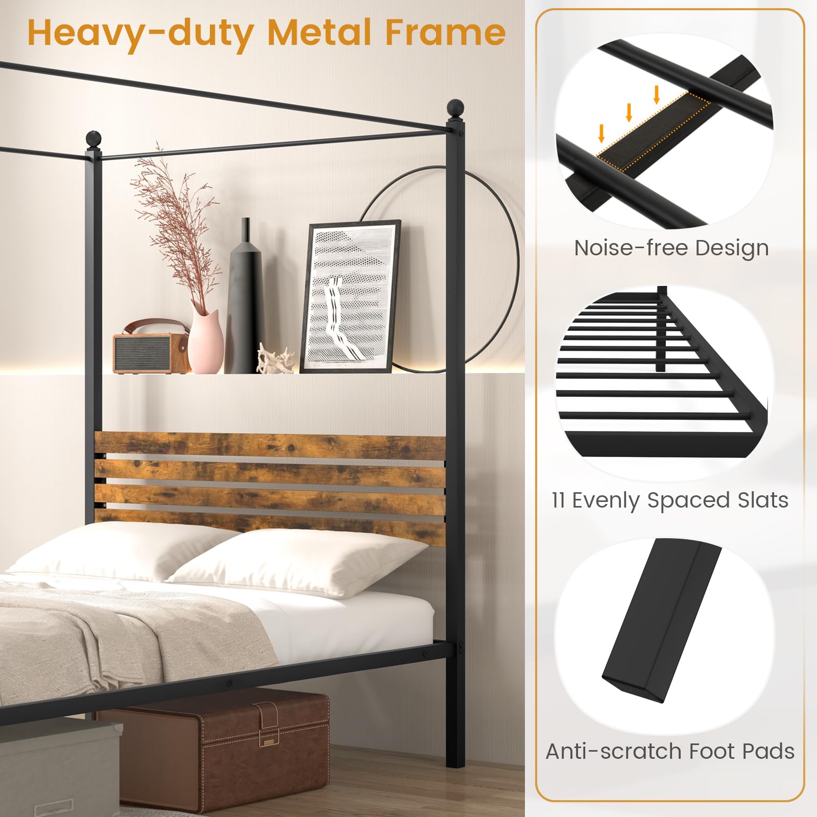 Giantex Metal Canopy Bed Frame