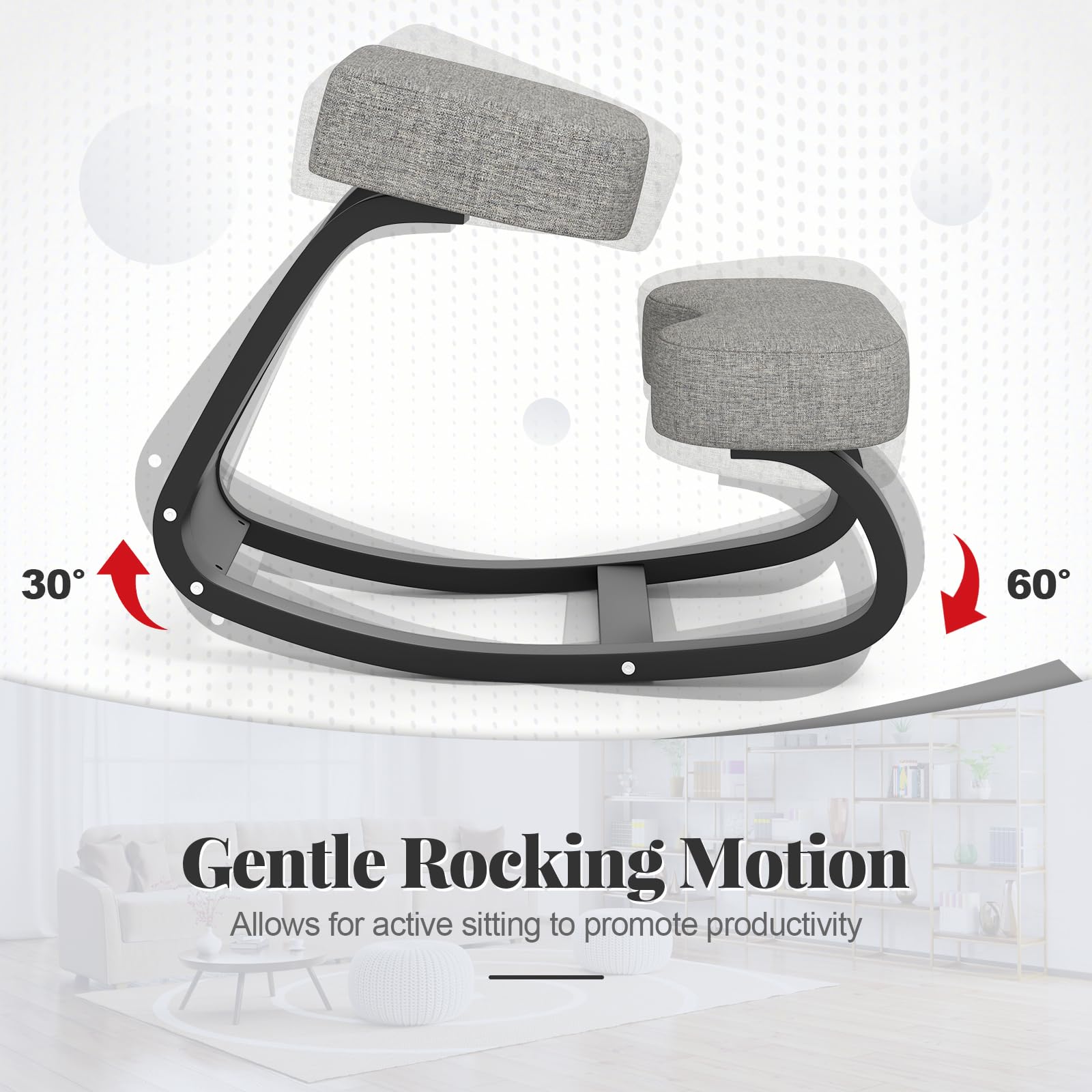 Giantex Ergonomic Kneeling Chair, Rocking Posture Chair with Padded Cushion