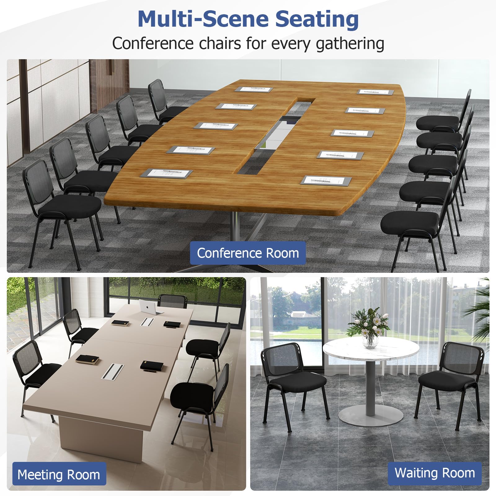 Giantex Set of 5 Conference Chair Elegant Design Stackable Office Waiting Room Guest Reception (32 H)