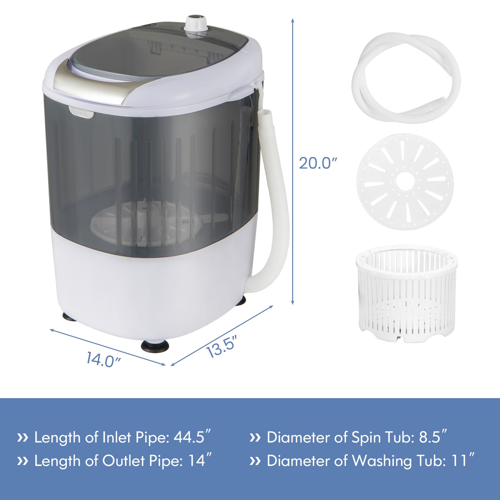 Giantex Portable Mini Washing Machine, Clothes Washer and Spinner Combo, 5.5 LBS Capacity