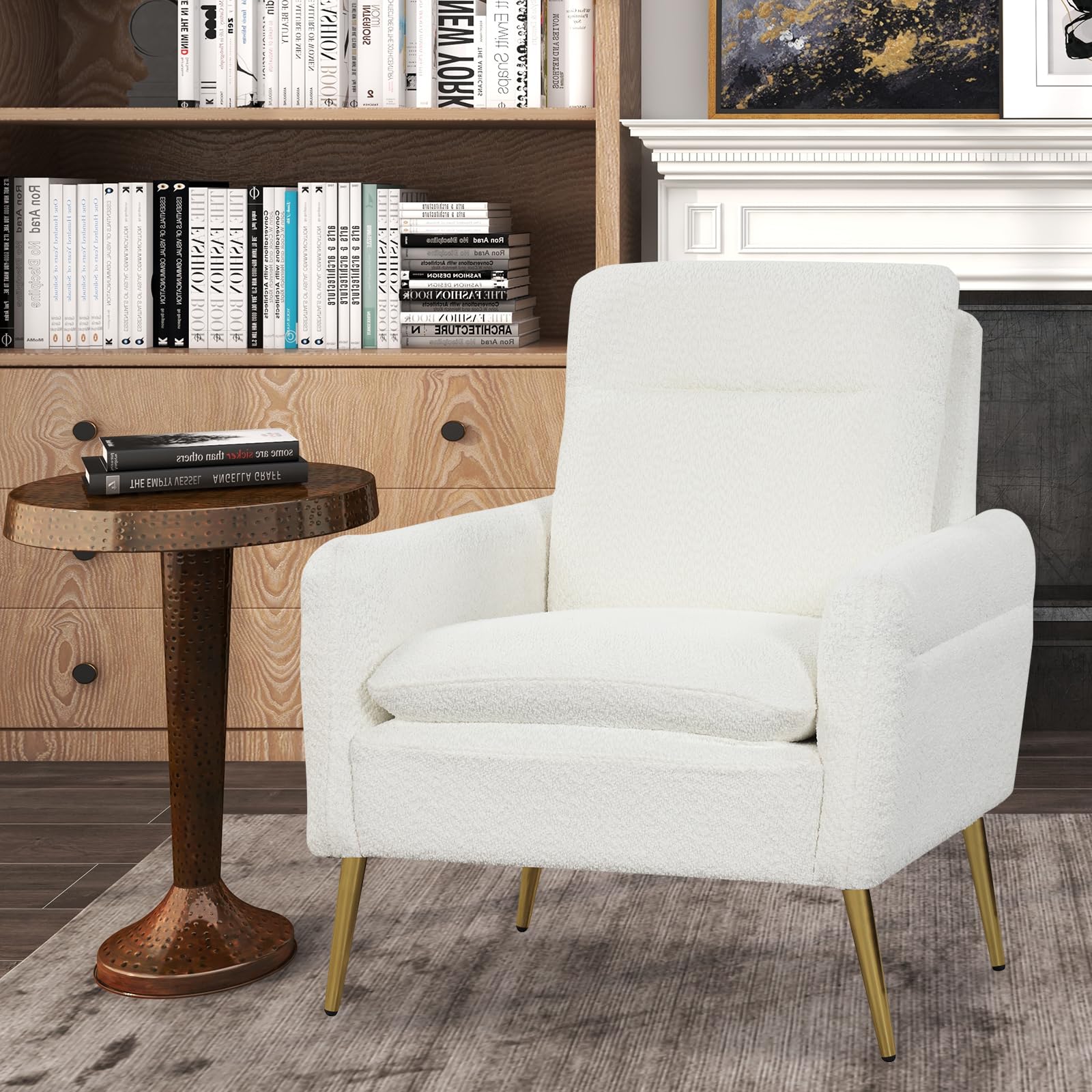 Giantex Modern Mid-Century Accent Chair White