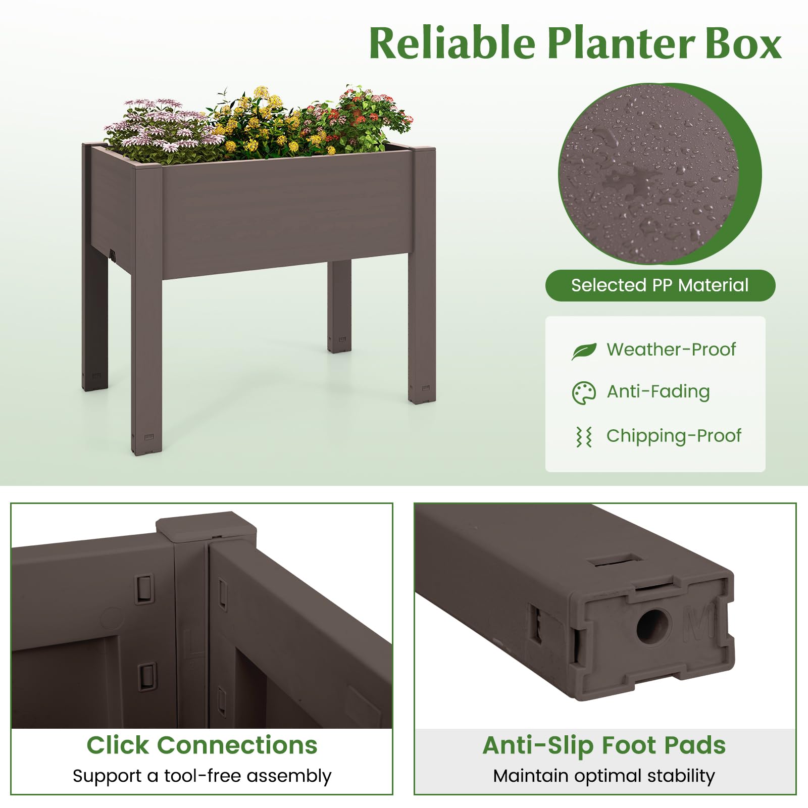 Giantex Raised Garden Bed with Legs, Self-Watering Planter Box with Water Level Indicator