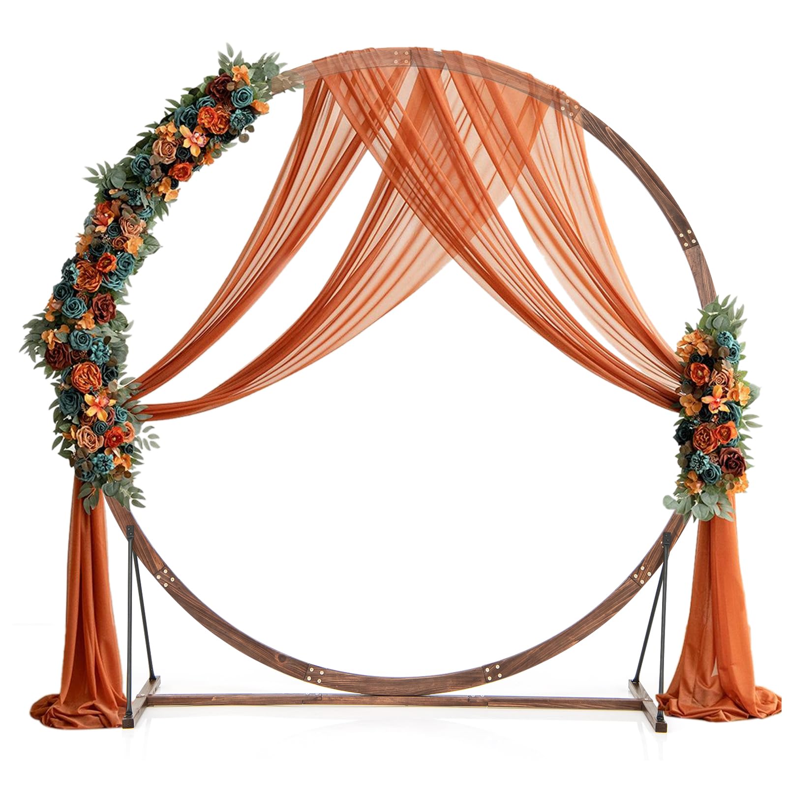 Giantex Wooden Wedding Arch for Ceremony, 7.4 FT Round Solid Wood Arbor for Wedding Backdrop Stand