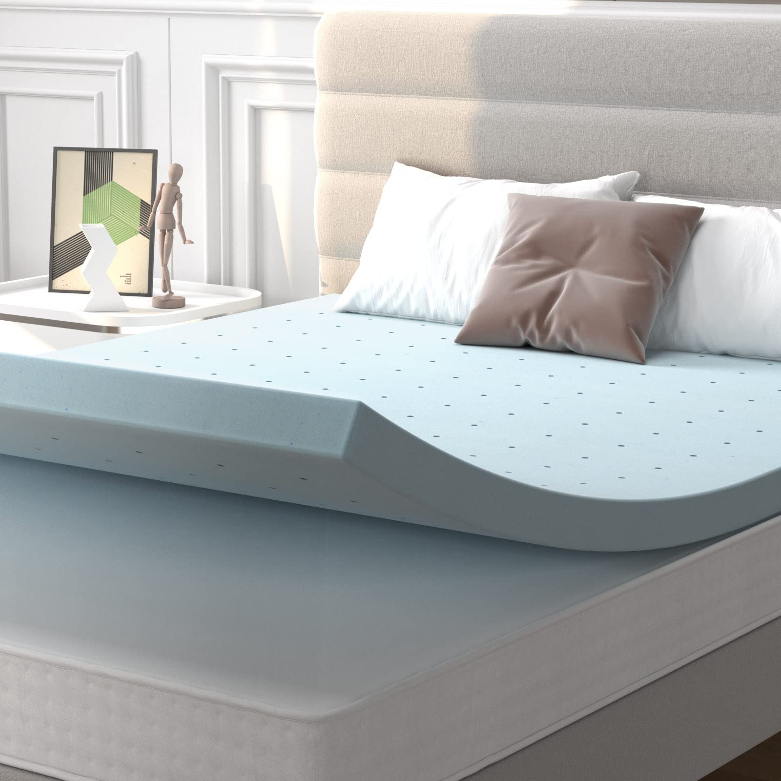 4 Inch Mattress Topper, Gel Infused Memory Foam Bed Topper