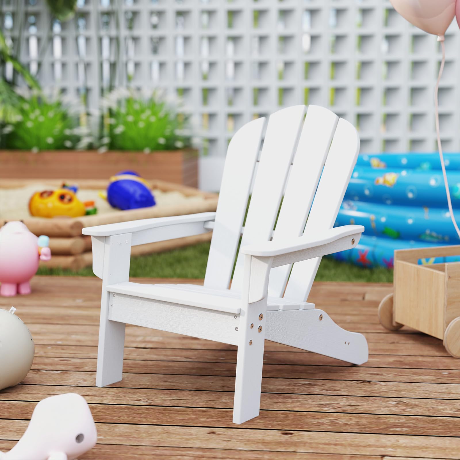 Giantex HDPE Kids Adirondack Chair - All-Weather Lawn Toddler Chair with Ergonomic Design