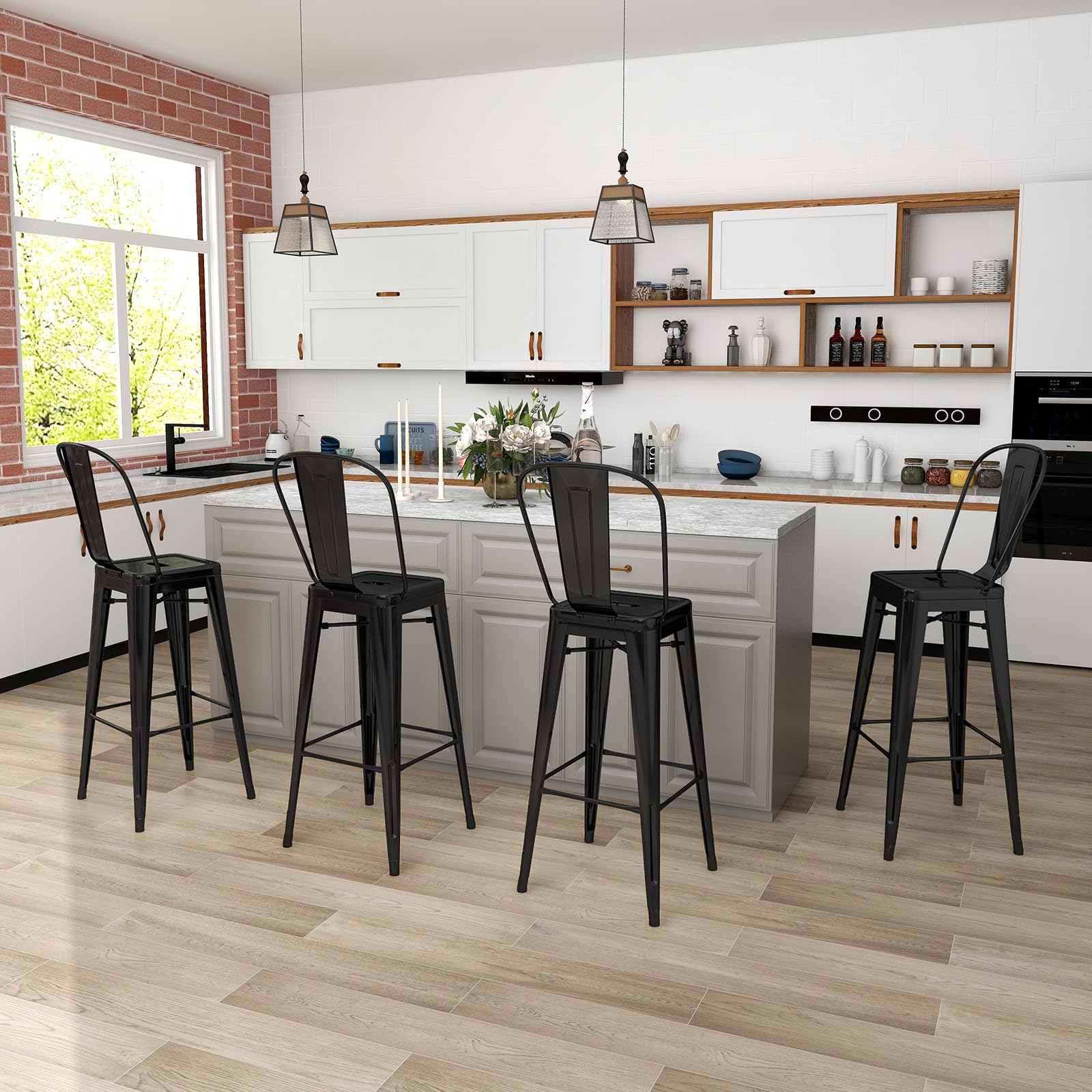 Giantex Metal Bar Stools Set of 4