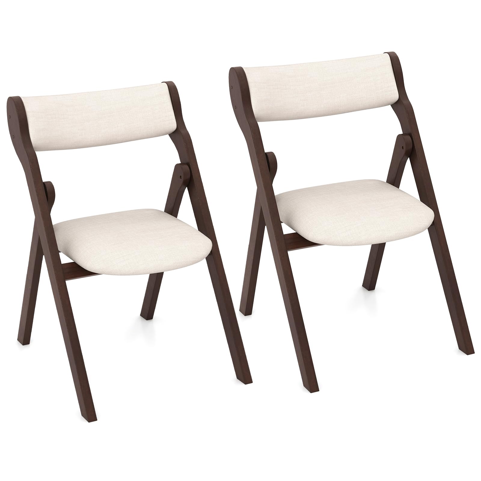 Giantex Folding Dining Chairs, Upholstered Kitchen Chairs w/Comfy Padded Backrest & Seat