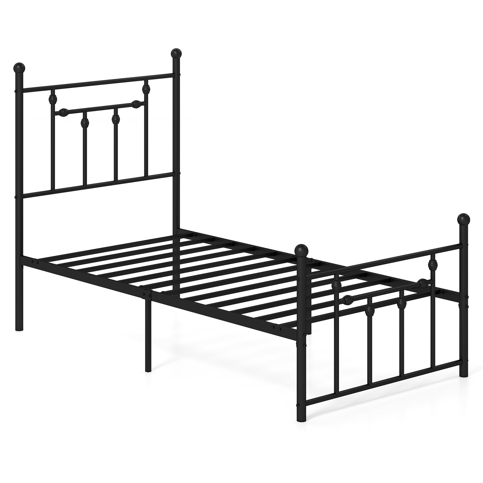 Giantex Twin Bed Frames with Headboard and Footboard, Victorian Style Twin Platform Bed