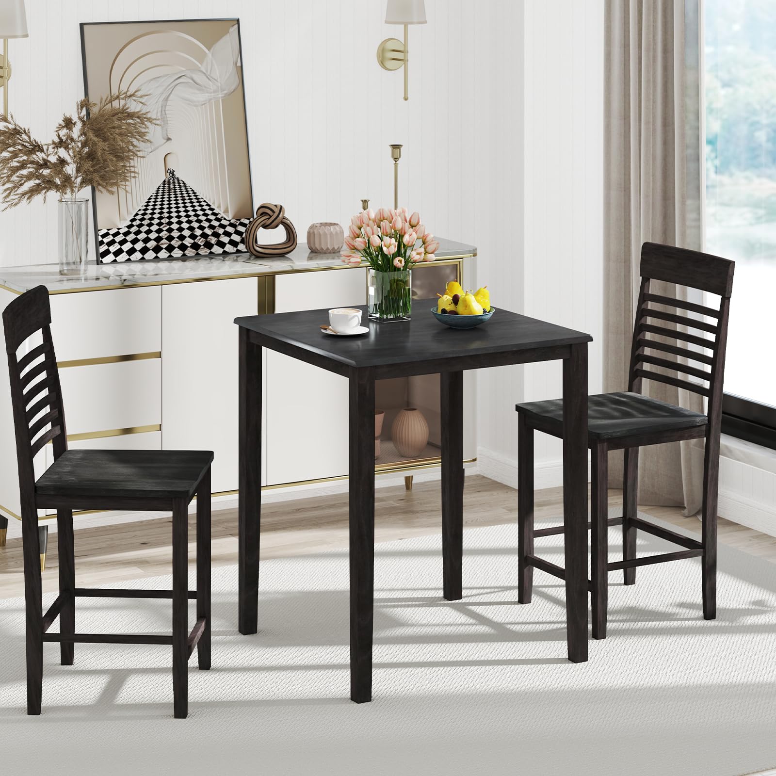 Giantex 3-Piece Dining Table Set for 2 for Small Place