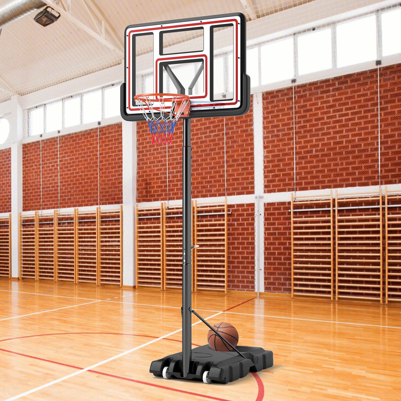 Giantex Portable Basketball Hoop Outdoor - 7.4-10 FT Height Adjustable Basketball Goal System