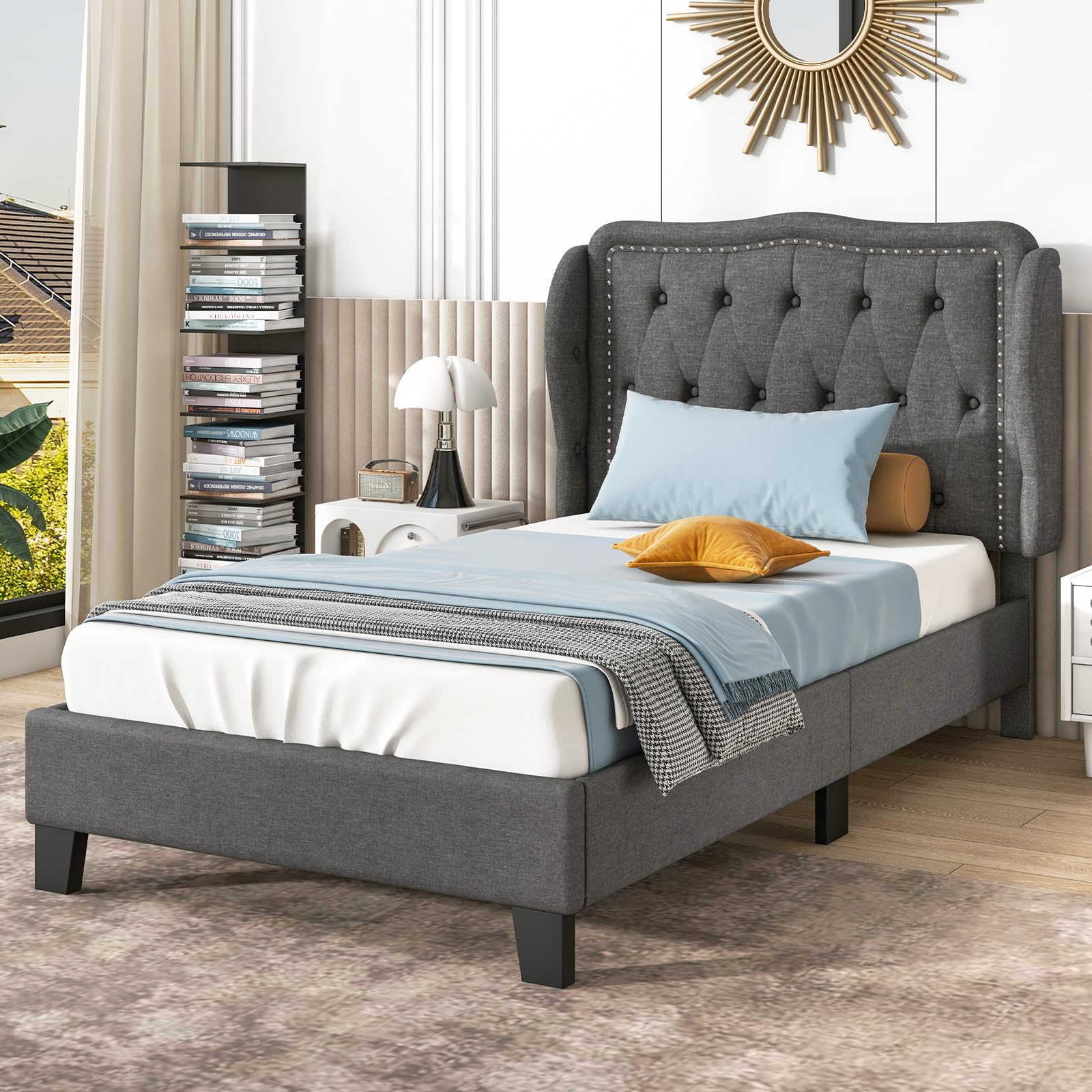 Giantex Twin Bed Frames with Headboard