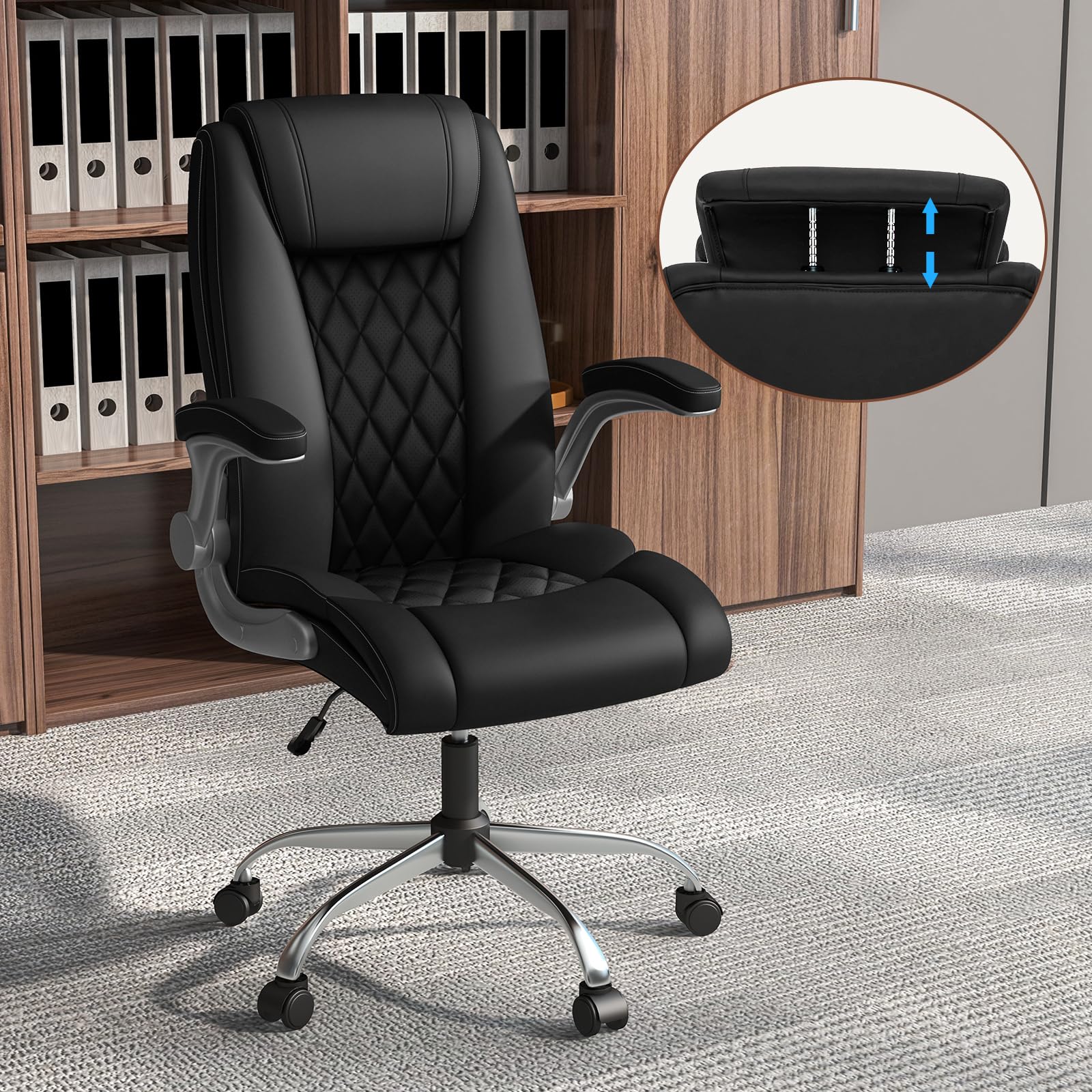 Giantex Executive Office Chair, Ergonomic PU Leather Desk Chair