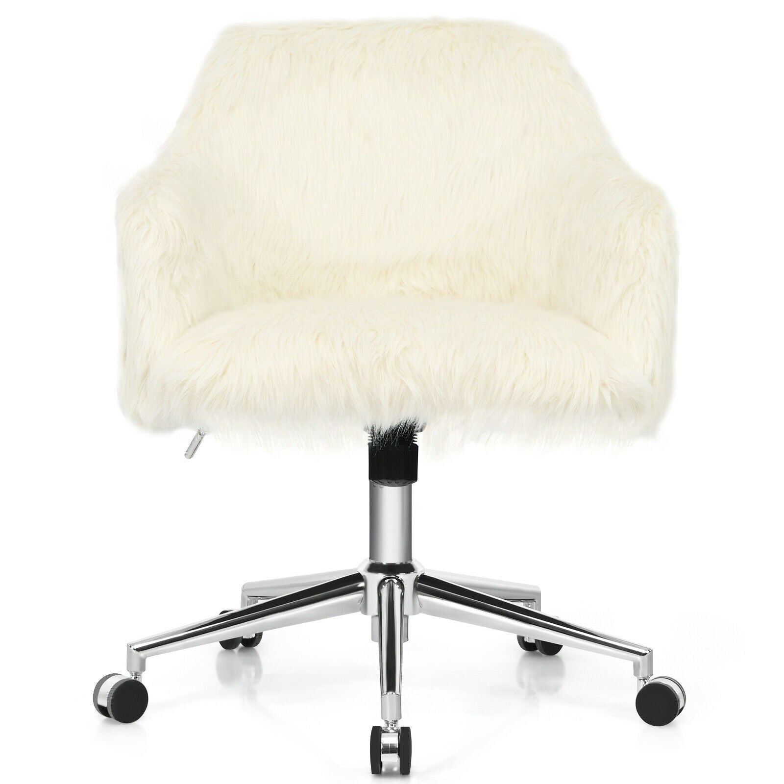  Fluffy Faux Fur Vanity Chair - Giantex