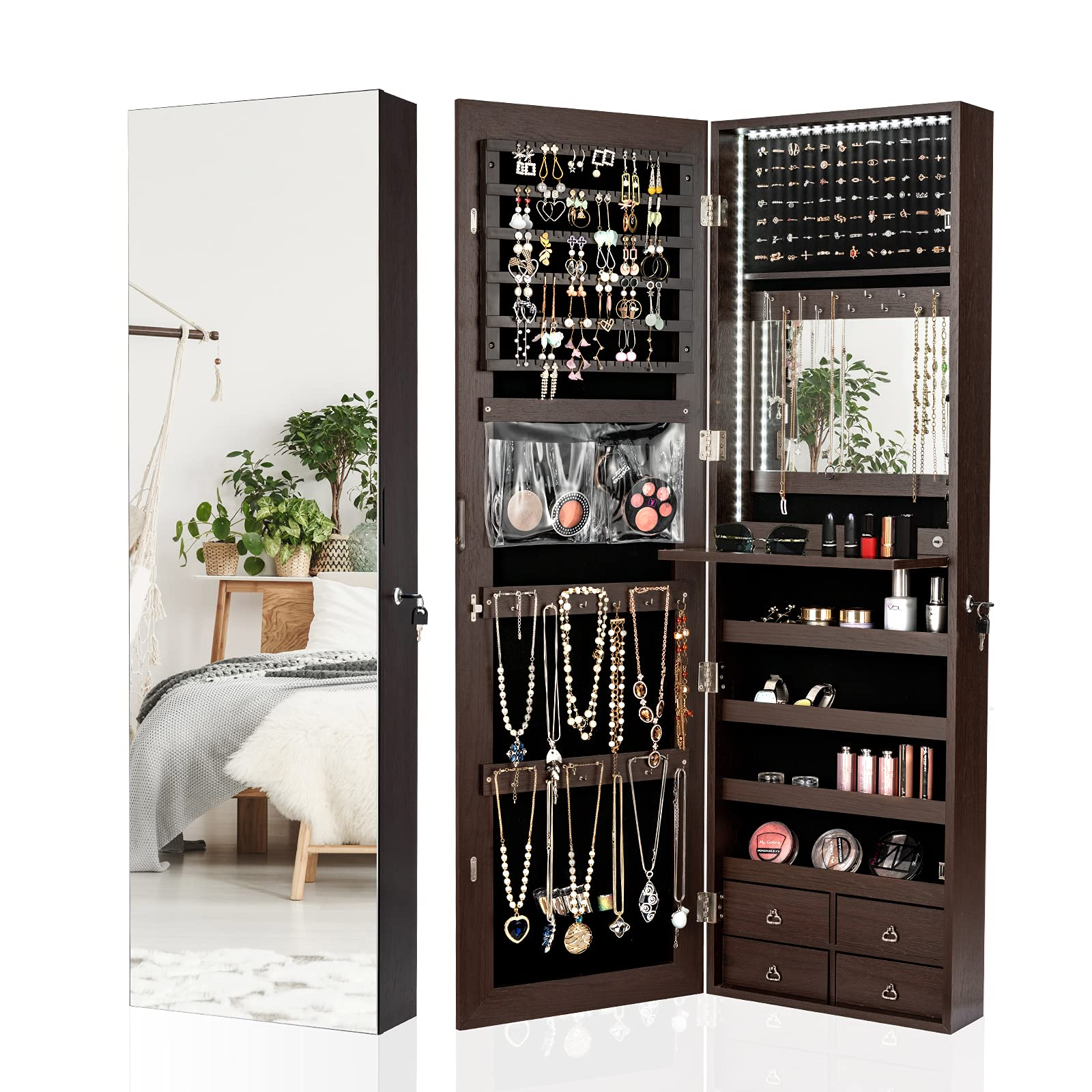 Buy LED Strip Jewelry Armoire with 47.2