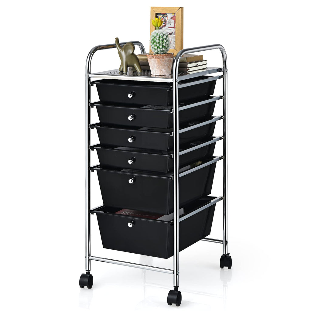 15 Drawer Rolling Storage Cart, Mobile Utility Cart with Lockable Wheels, Drawers, Multipurpose Organizer Cart for Home, Office, School, Rainbow