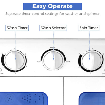 Portable Mini Compact Twin Tub Washing Machine - Giantex – Giantexus