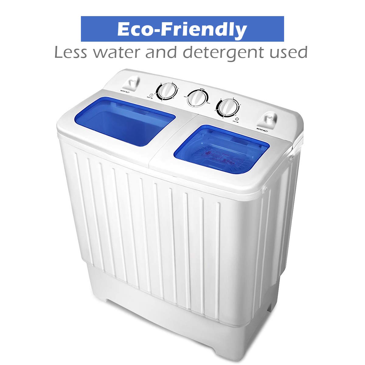 Spurgehom Portable Washing Machine,20lbs Mini Washing Machine  Washer(12lbs)&Spiner(8lbs),Washer and Dryer Combo with Premium Metal Bucket  for