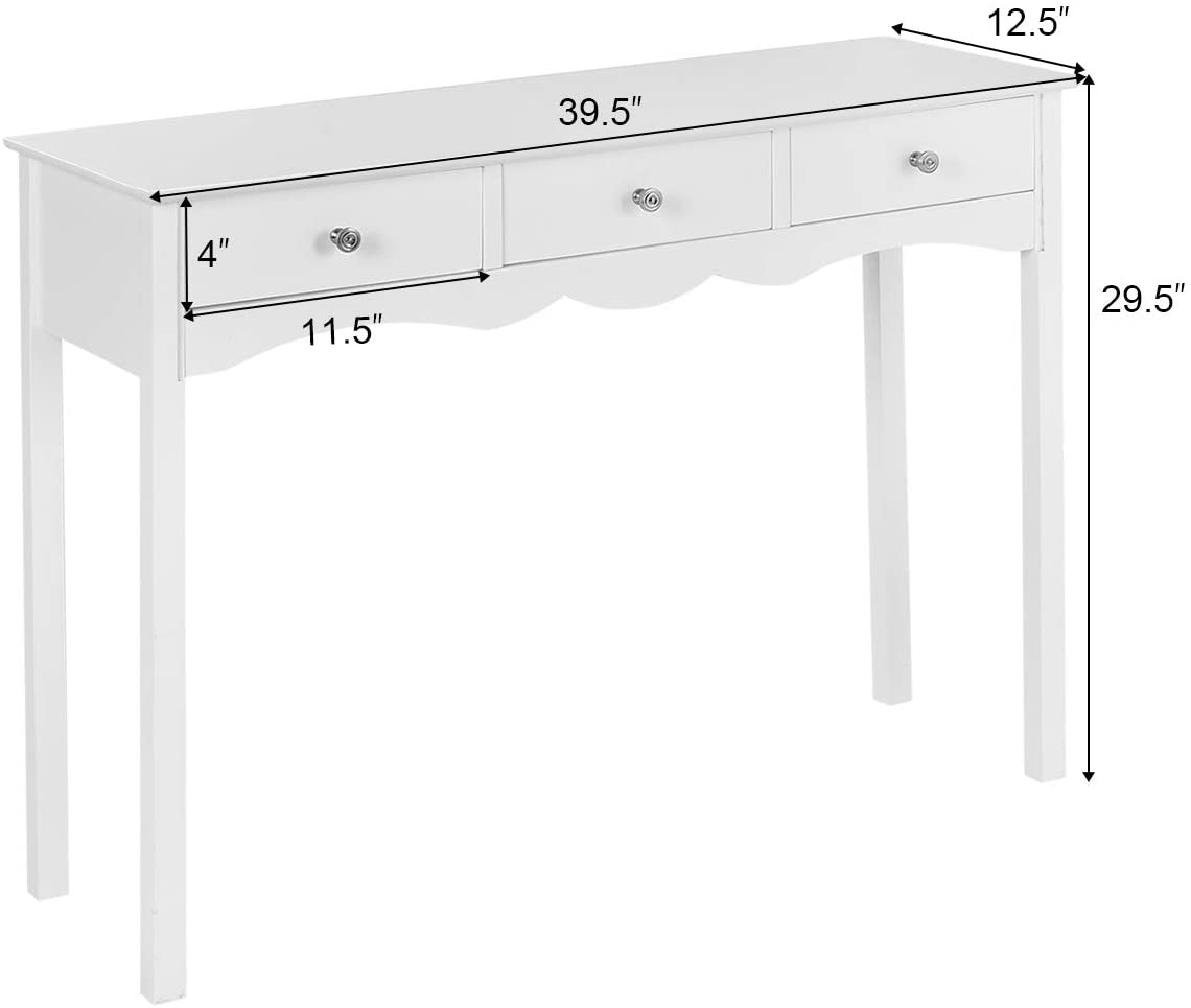 Console Table for Entryway W/Storage 3-Drawers Hall Table Desk