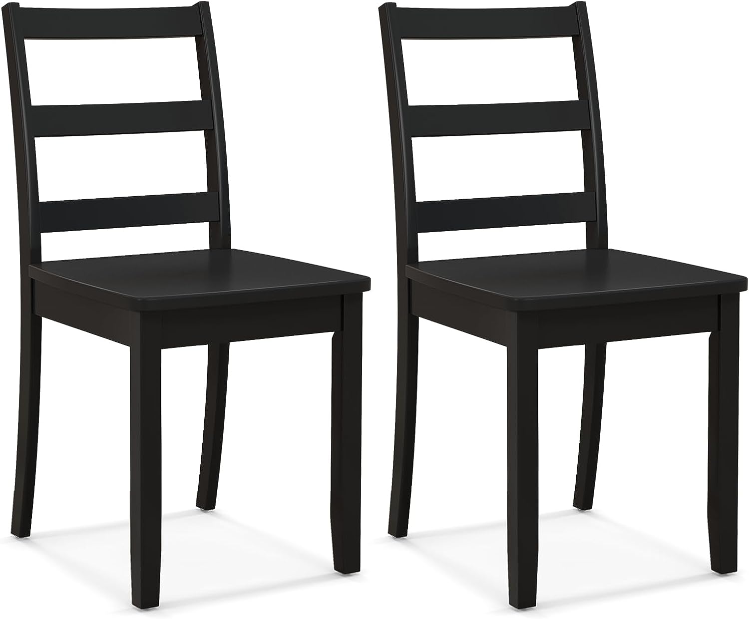 Wood Dining Chairs, Black- Giantex