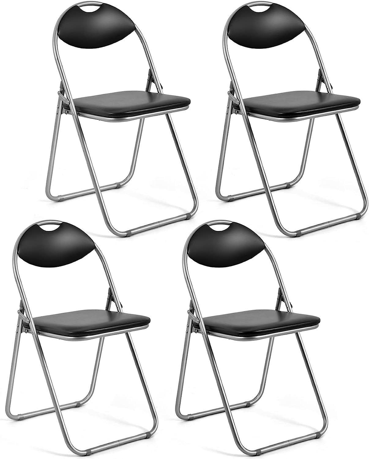 6 PCS Folding Chairs Set with Padded Seats and Carrying Handle