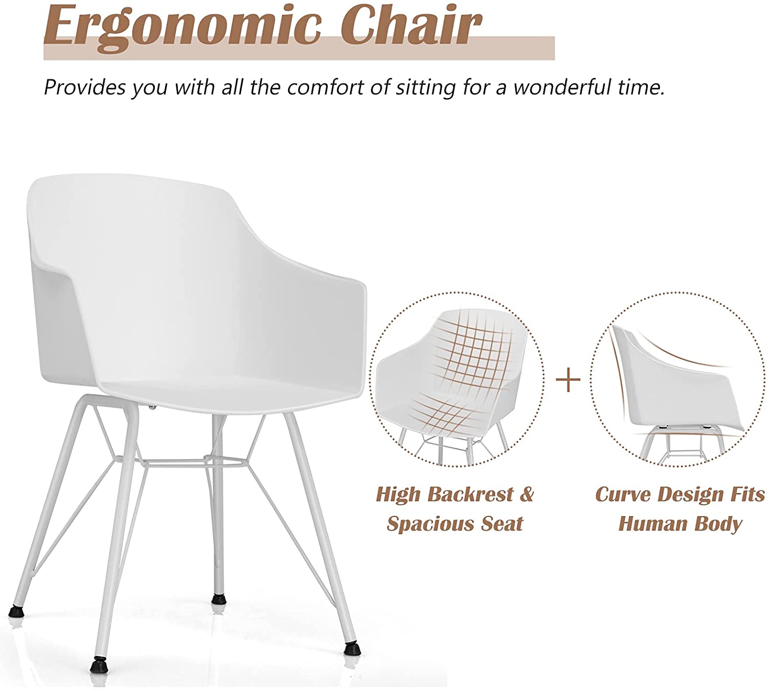 Giantex 5-Piece Dining Table Set, Kitchen Table with Tempered Glass Table Top and 4 Chairs (White)