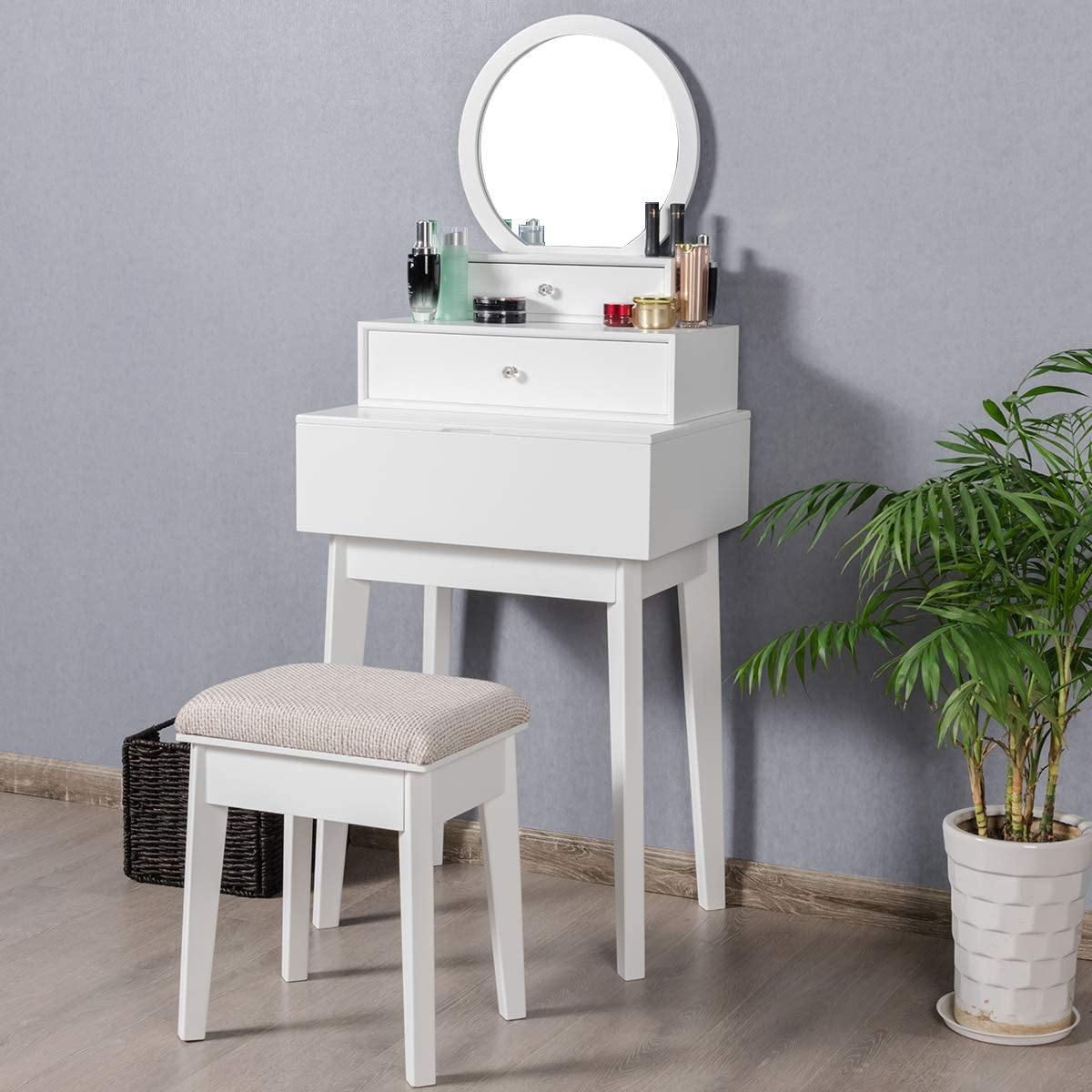 Giantex | 2-in-1 Vanity Mirror with lights and Removable Drawers - Giantexus