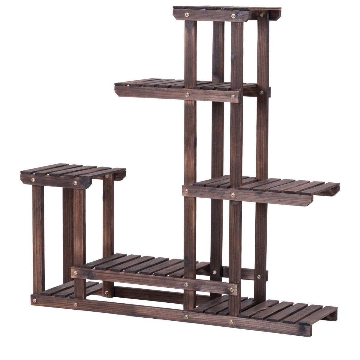 Giantex 6 Tiers Wooden Plant Stand, 10 Pots Flower Display Rack