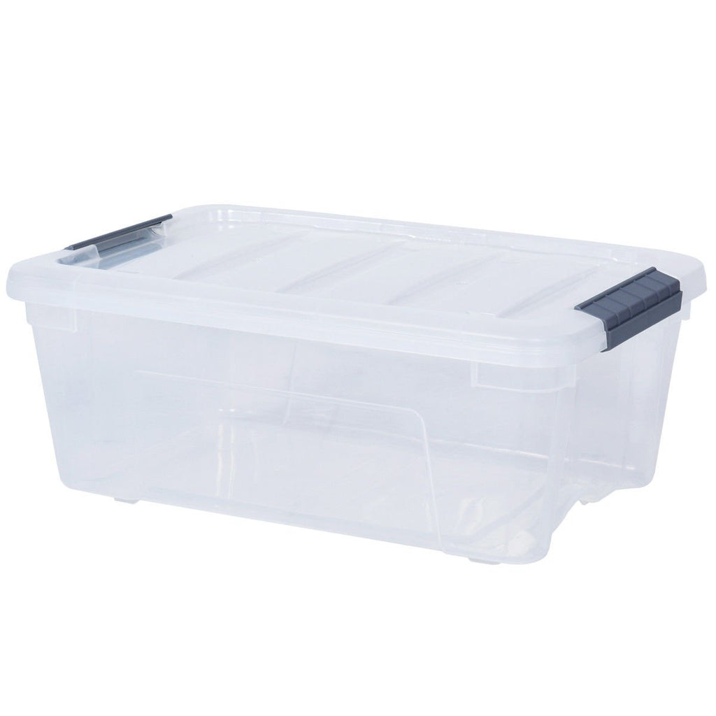 Giantex 12 Pack Storage Box Storage Tote Boxes W/Clear Lid 13 Quart / 12  Liter Each Liter Latch Stack Tubs Bins w/Clear Lid Latches Handles