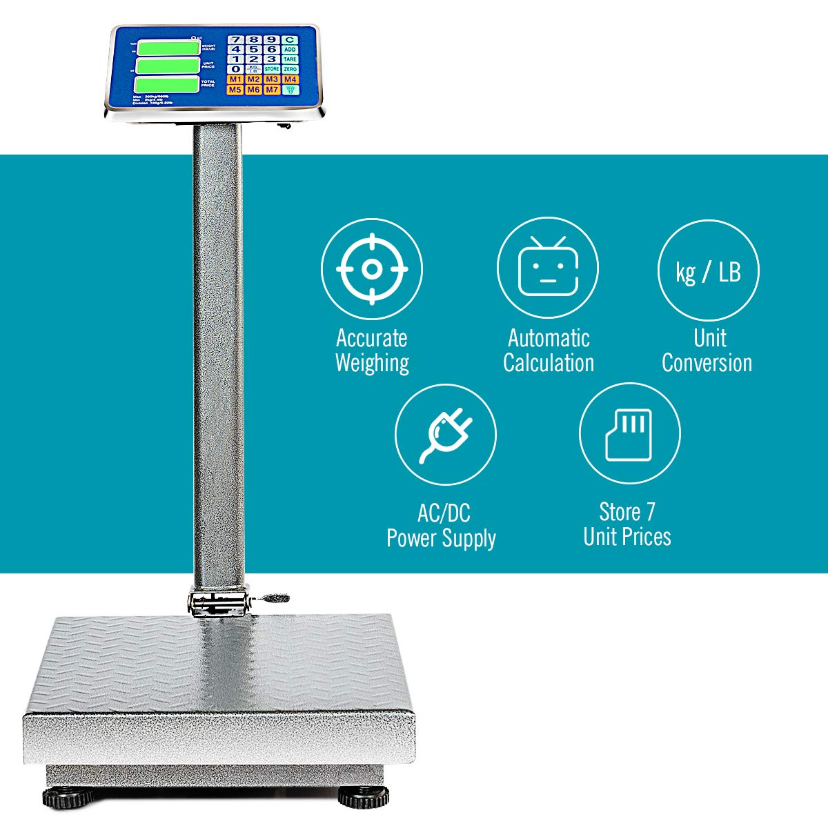 600LBS Computing Digital Platform Scales Postal Shop Scale Cat Dog Weight  Scale