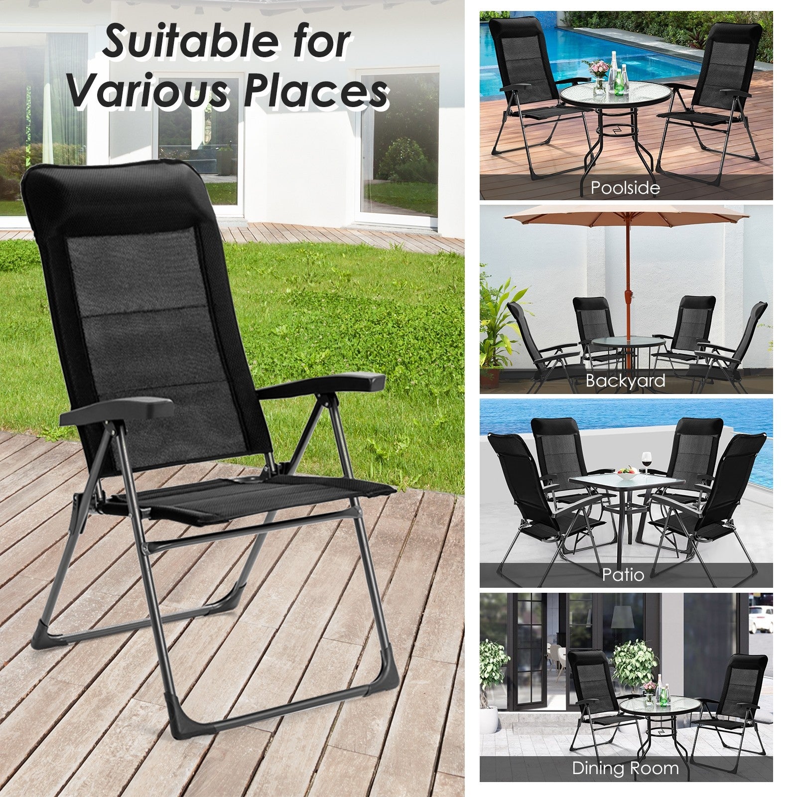 Giantex Patio Dining Chairs, Folding Patio Chairs