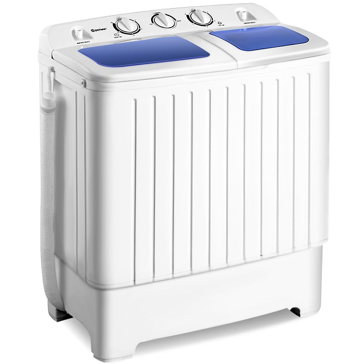 Vidage machine à laver Giantex mini machine à laver automatique de 4,5kg  310W gris 50 x 50,3 x 85,3 cm avec un bucket pour camping ou studio étudiant