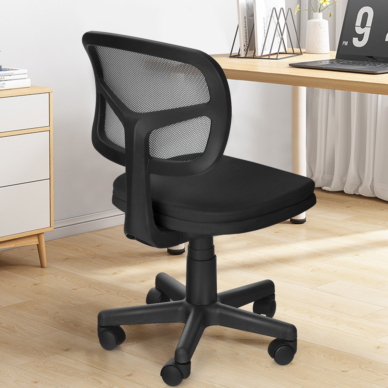Armless Desk Chair, Low-Back Computer Chair - Giantexus