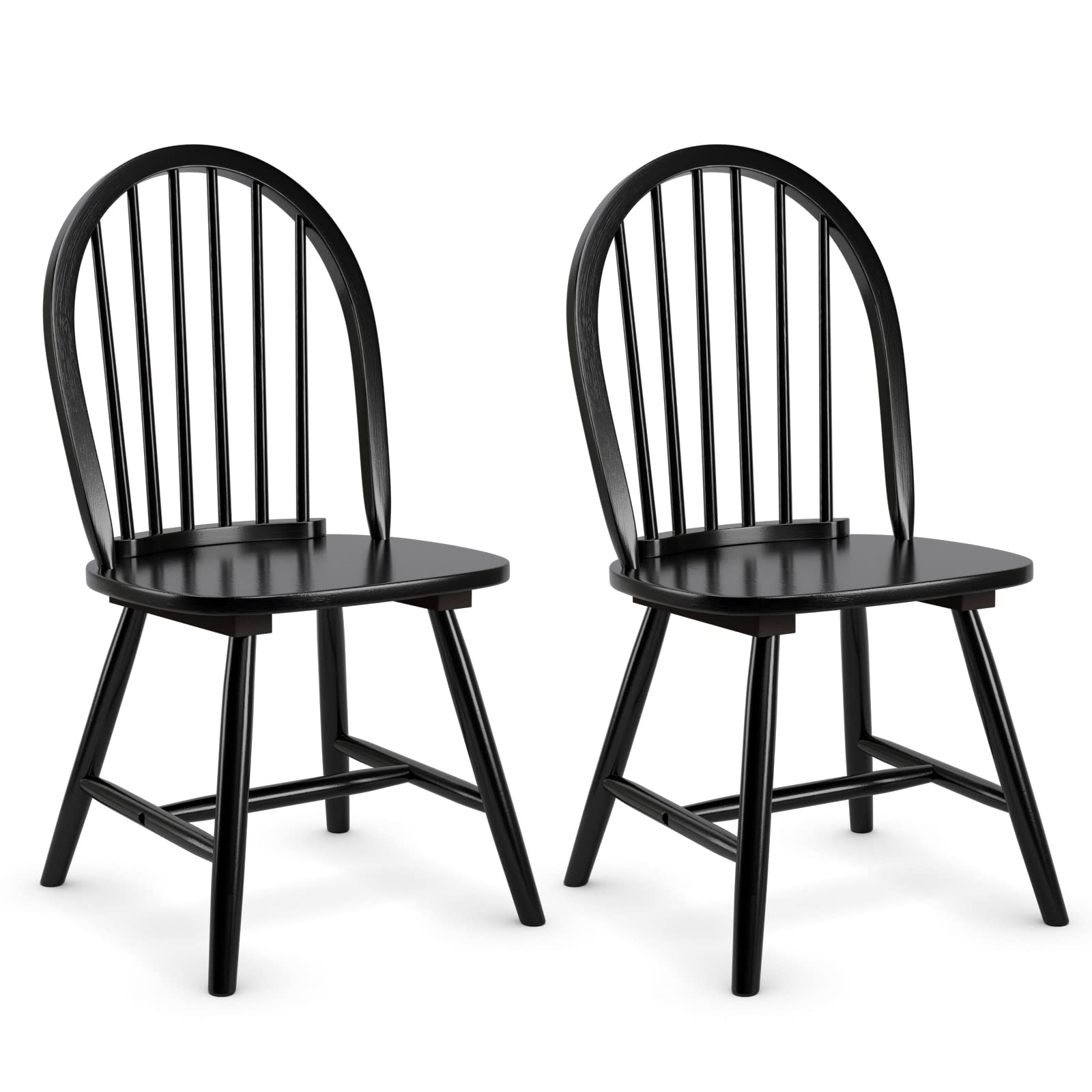 Giantex Wood Dining Chairs, French Country Armless Spindle Back Dining Chairs