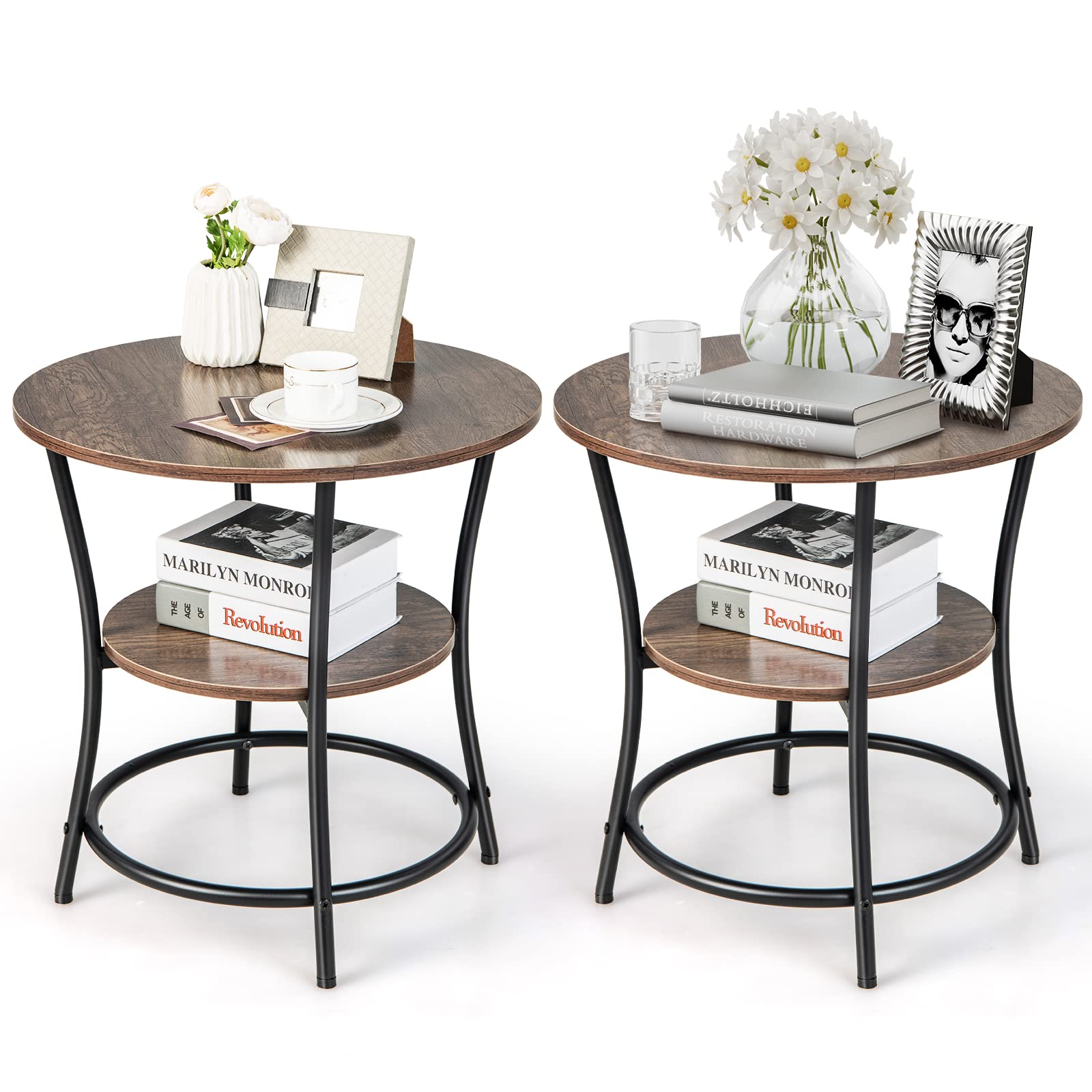 Giantex Round End Table Set