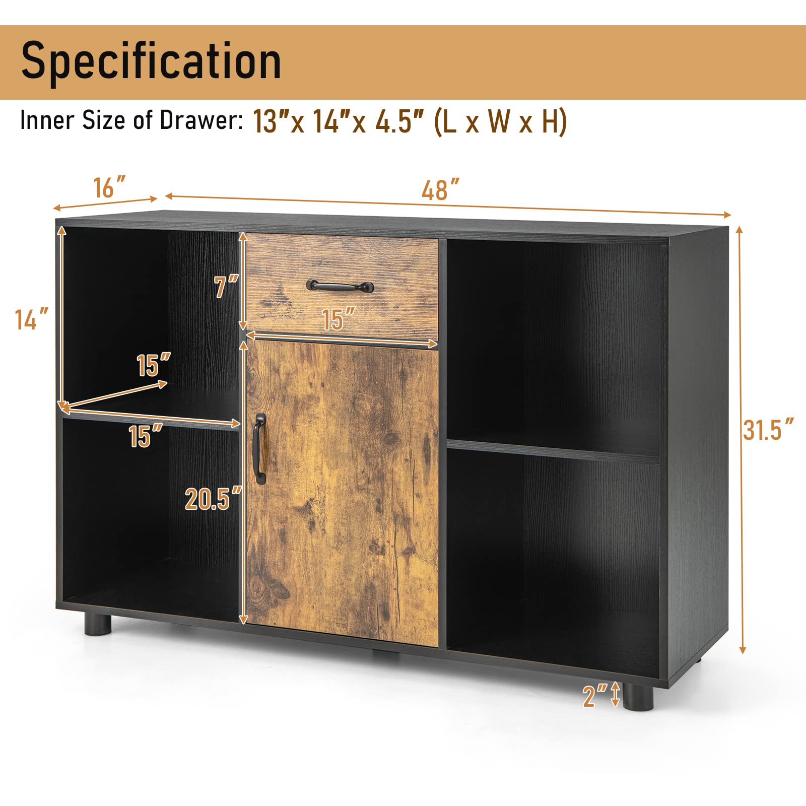 Giantex Large Buffet Sideboard with Storage