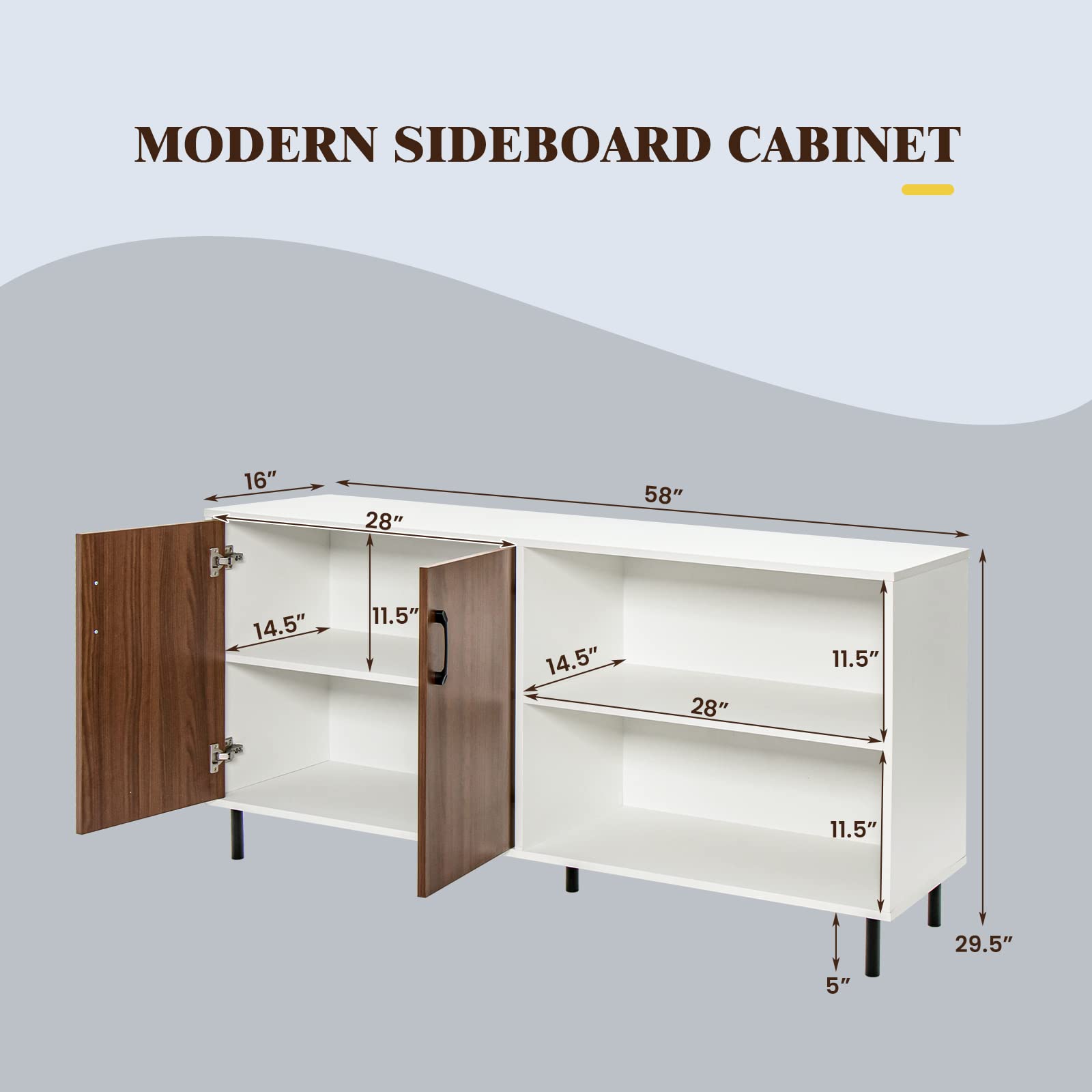 Giantex Buffet Sideboard, Modern Storage Cabinet