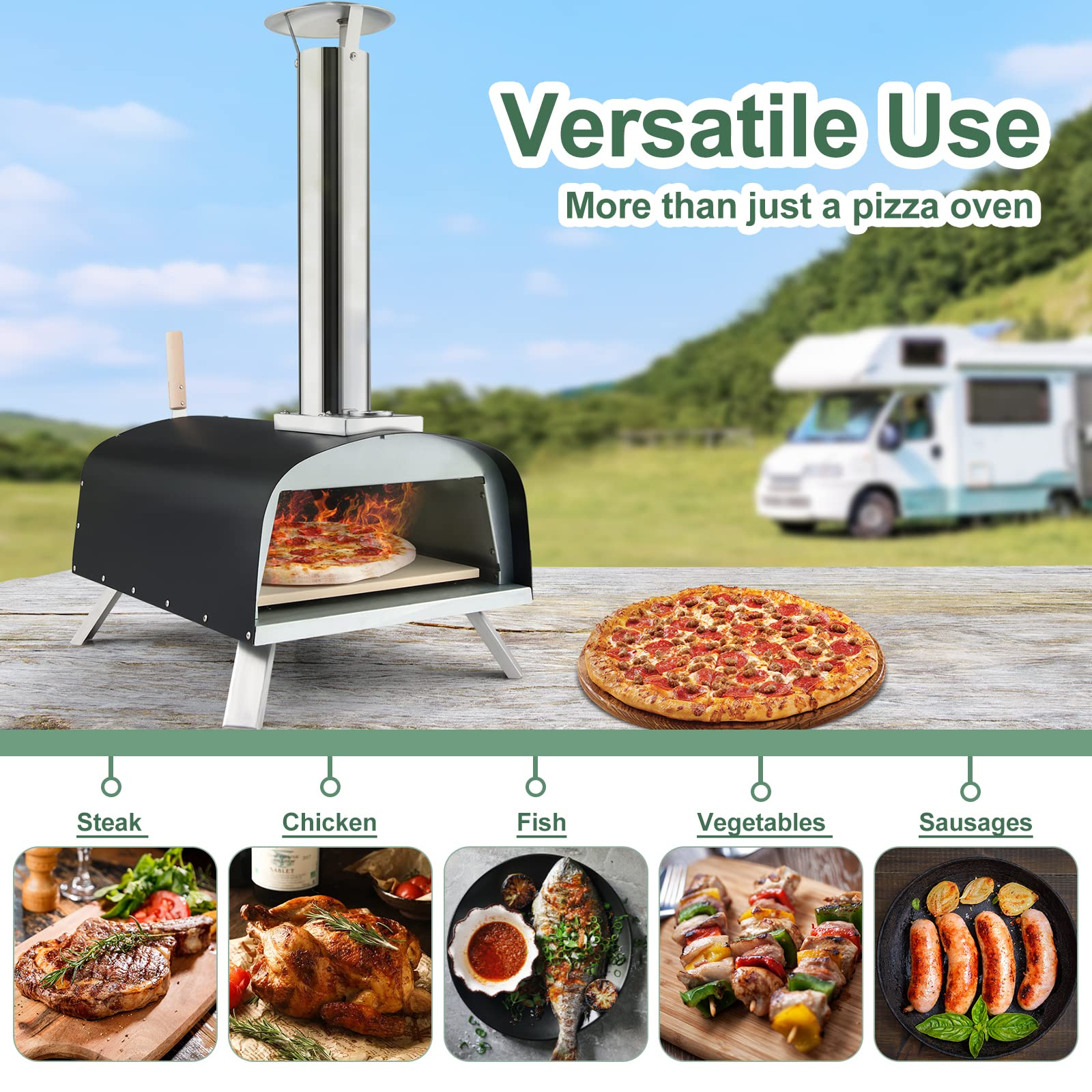 Giantex Pizza Oven, Outdoor Wood Fired Pizza Oven