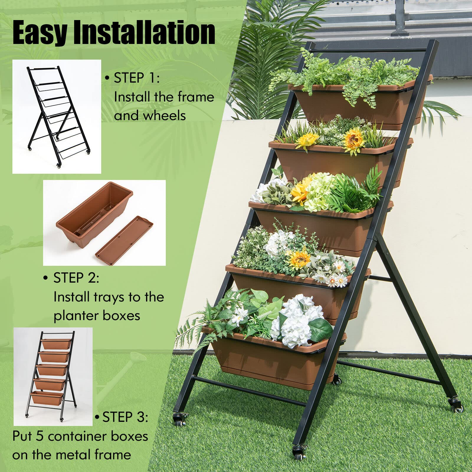 Giantex Vertical Planter Raised Bed on Wheels