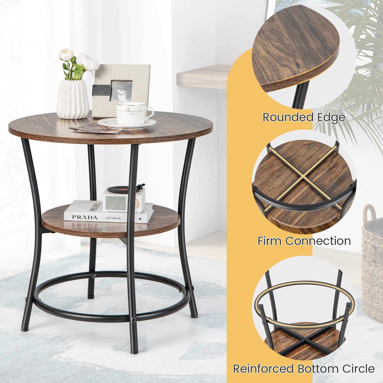 Giantex Round End Table Set