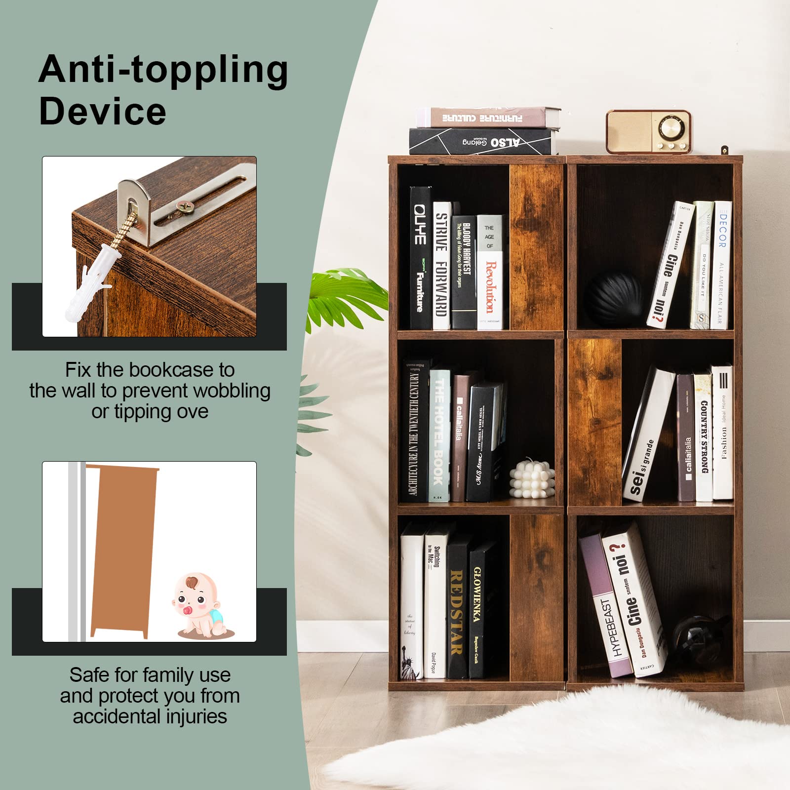 Giantex 6 Cube Bookcase