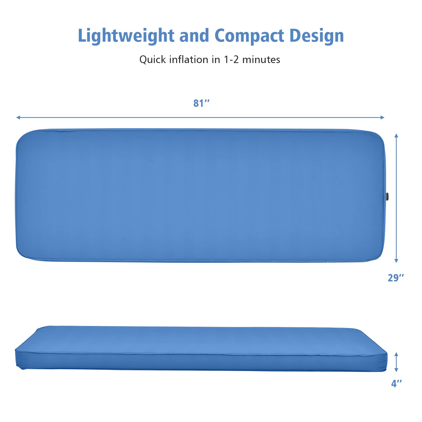 Lightweight Compact Air Mattress w/Carry Bag