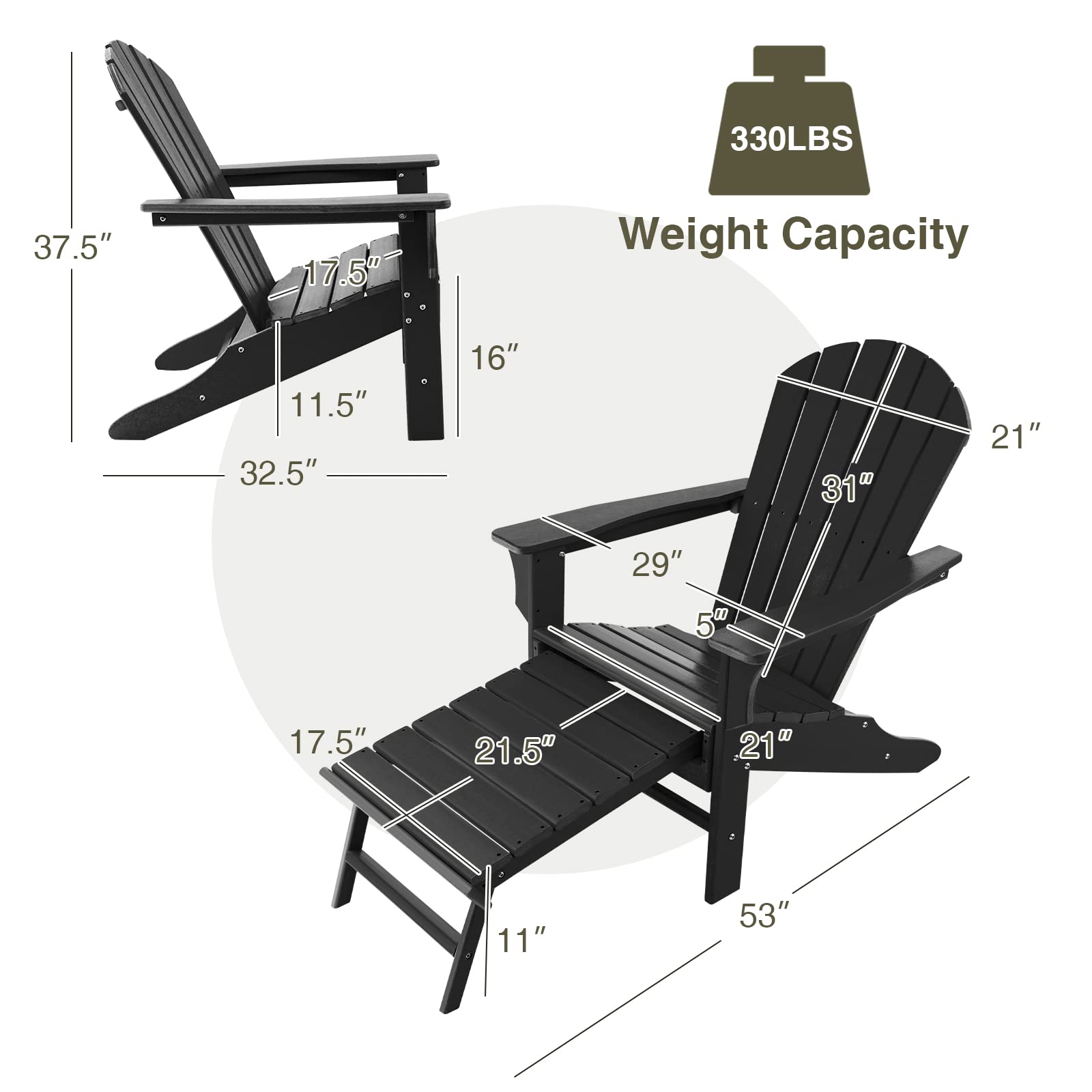 Giantex Adirondack Chair Weather Resistant HDPE Outdoor Fire Pit Chairs